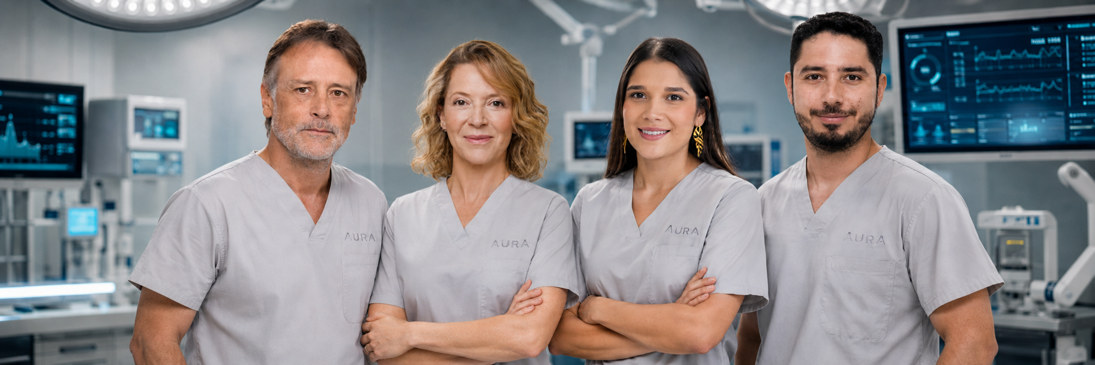 Equipo médico durante un tratamiento en una sede de Aura